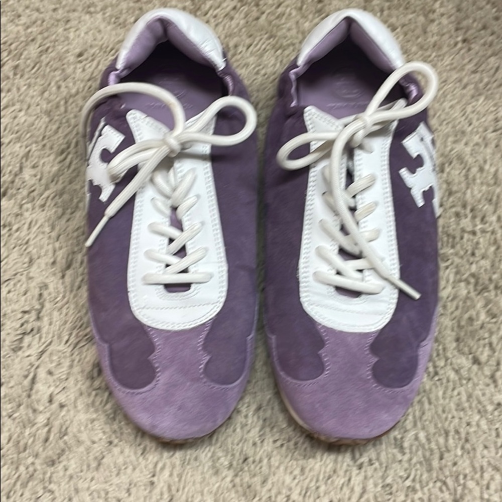 Tory Burch Purple and White Sneakers